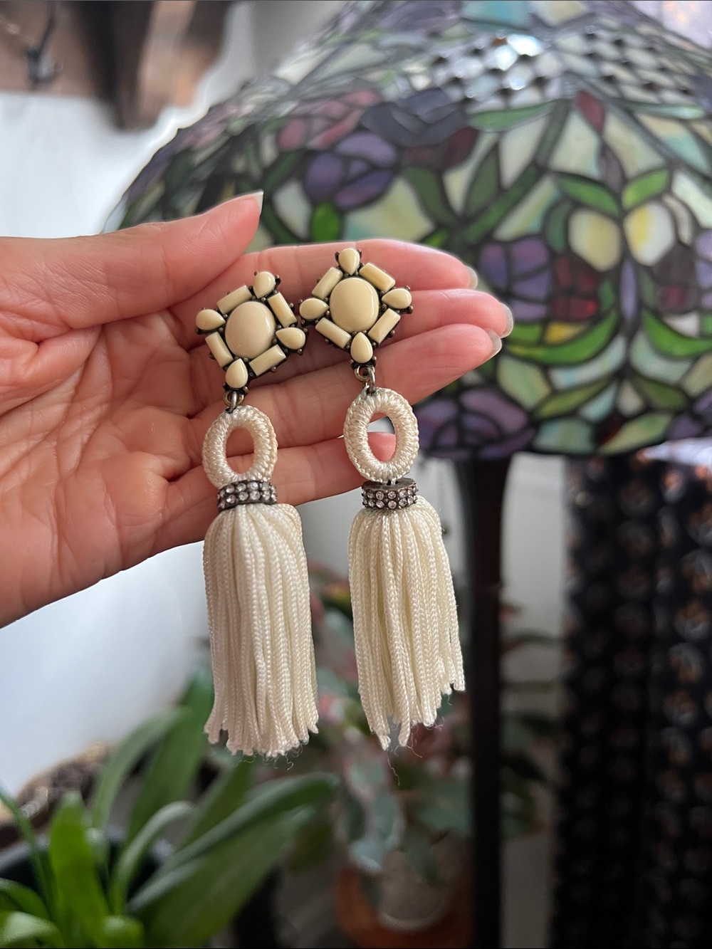 Bauble Bar Cream Tassel Drop Earrings - Designer-Inspired Women’s Jewelry